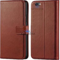 Leather Vintage Shock Proof Flip Case Back Cover for Oppo-F3 Plus Sport (Flexible | Leather Finish | Card Pockets Wallet & Stand |Brown)-image-86