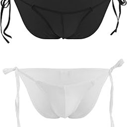 Men's Polyester & Spandex Thongs (Pack of 1) (RIOE-ML-MP028_White & Black_Free Size)-picture-11