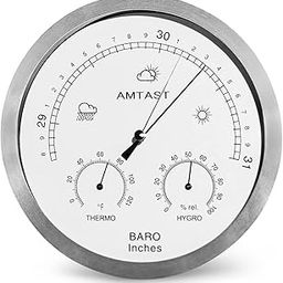 AMTAST 8.2” Extra Large Size Dial Type Barometer Thermometer Hygrometer 3 in 1 Multifunction, Pure Mechanical Dial Barometric Pressure Weather Station (Imperial) AW008A-image-77