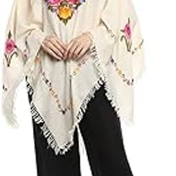 Kashmiri Embroidered White Women Poncho-picture-33
