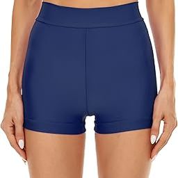 Women's Swim Shorts High Waisted Tummy Control Bathing Suit Bottoms Boyshort Full Coverage Boardshorts Beach-image-46
