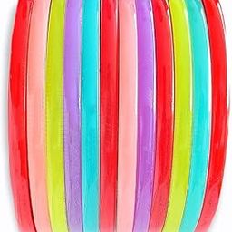 Candy Multicolor Simple Fancy 8 mm Plastic Teeth Comb Shine Hair Bands For Girls and Women-image-39