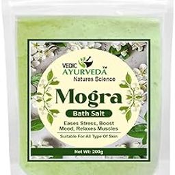 VEDICAYURVEDA Mogra Bath Salt for Stress Relief and Muscle Aches Pain Relief, Natural Aromatherapy with Floral Fragrance, 200g-image-54