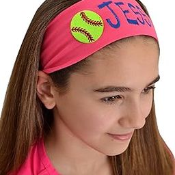 Personalized Embroidered SOFTBALL Patch Cotton Stretch Headband CHOOSE YOUR CUSTOM COLORS FROM CHARTS IN THIS LISTING-image-31