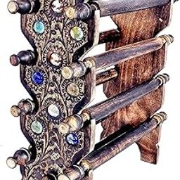 LCVC Elegant Wooden 8 Bangle Holder Rods Bracelet Stand for Girls | Decorative Jewellery Holder Ideal Gift Item for Women Indian Bangles & Bracelet Organizer Home & Office DécorShowpiece(Wood, Brown)-16