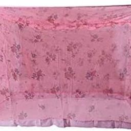 Anaya Mosquito Net Mosquito net for Bed, Polycotton Mosquito Net for Double Bed and Single Bed, Frame Hung Mosquito net-3x6.5 ft Floral Pink-image-9