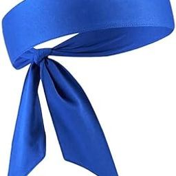 PAROPKAR Tie Headband Men Women Sweat Wicking Workout Running Sport Headhand Head Band for Cricket Yoga Golf Gym Camping RunningTennis (Royal Blue)-image-19