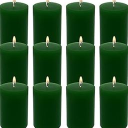 LTYNE Pillar Candle || Size 2 * 2 inch Each || Unscented Pillar Candle || 6 Hours Burning Time || Home Decor || Spa Candle [ Pack of 6 ] (Green)-image-1