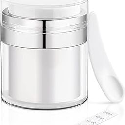 YOCASII 1.7oz Airless Pump Jar, Refillable Cream Vacuum Bottle Dispenser, Moisturizer Container With Spatula for Lotions and Creams-picture-24