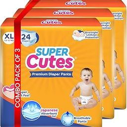 Super Cute's Premium Baby Diapers XL Size, 72 Count, Super Soft and Rash Free Diapers, Overnight Leakage Protection (Pack of 3)-13