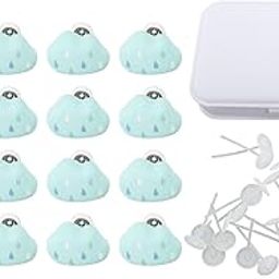 NYSUZHOUJI 16pcs Duvet Pin Prevent Quilt Shifting Cloud Shape Comforter Button Clips for Cushions Curtains (Green)-image-50