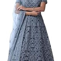 Women's Net Embroidered Semi-Stitched Gown - (Aliya-New2)-image-6