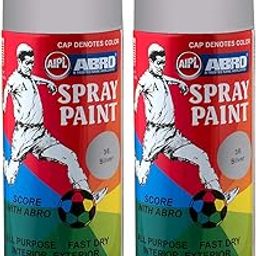 ABRO SP-36 Multipurpose Colour Spray Paint Can DIY Quick Drying for Metal, Wood, Walls, Automotive Cars and Bikes (400ml, Silver, 2 Pcs)-image-7