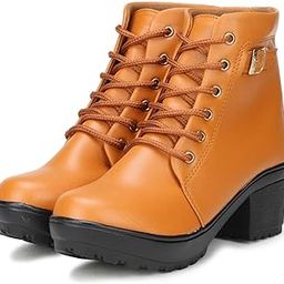 Women Casual Boot High Ankle Lenght Block Heel Boots for Women PK777-image-100