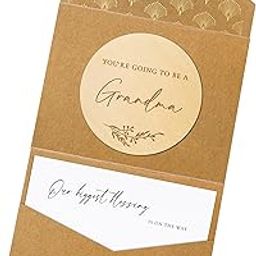 Joli Coon Pregnancy announcement wooden card - You'll be a grandmother with pocket fold envelope and seal sticker - Baby announcement grandma-image-30
