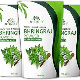 INTIMIFY Bhringraj Powder for Hair Growth, Skin and Eating - 100Gms (Pack of 3)-image-16