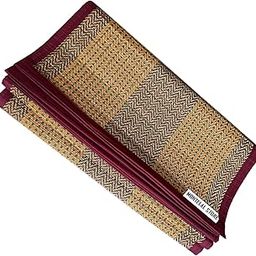 Handmade Chatai Rectangular Mat (Brown, Korai Pai River Grass, Cotton, 54 X 78 Inches) | Kusha Grass Mats For Home-image-35