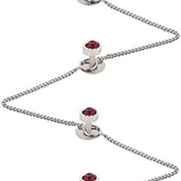 Men's and Women's Brass with Diamond Crystal Kurta Buttons and Chain (Red) TSSPKURTA1957-70