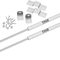 PAG 500N Hydraulics Gas Spring Stay STRUT Pneumatic Lift Support Cabinet Hinges Support, Capacity 50 KGS, Size 12 INCHES (Pack of 2 PCS),Material:Iron, Color: Silver (500N (50kg))-image-81