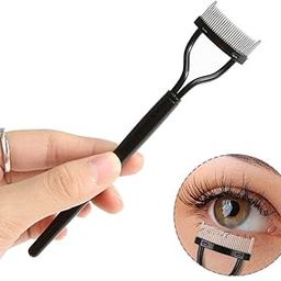 Inralimot Eyelash Comb Eyebrow Brush Eyelash Separator Mascara Applicator Eyelash Definer With Comb Cover Arc Designed Cosmetic Brushes Tool Black-28