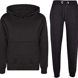 Plain Black winter wear Hooded Hoodie Tracksuit Jogging Suit Joggers set-image-53