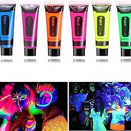 ARTISTERY Glow in the Dark Face Body Paint,Washable Neon Face Body Paint,Black Light Face Makeup,Fluorescent Neon Body Paint, for Parties, Festivals, Christmas and Events Set of 6 Tubes(6 colors)-image-83