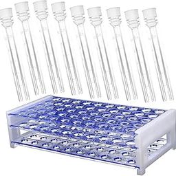 NAMOARLY Disposable Test Tube with Plastic Stoppers and Removable Rack Graduated Tubes for Scientific Experiments Liquid Storage and Home Use-image-27