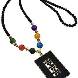 Fashion Jewellery Stylish Pendant with Black Beads Long Fussion Chain/Necklace for Women and Girls-image-58