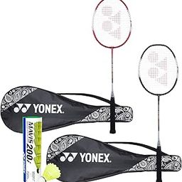 Yonex ZR 100 Light Badminton Combo (Set of 2 Yonex ZR 100 Light Badminton Racquet with Full Cover Black/Red + Mavis 200I Shuttlecock Pack of 6)-8