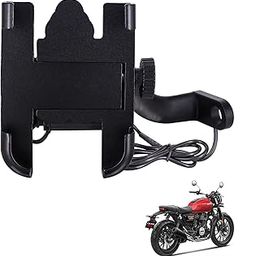 Asryd CNC Bike Mount Holder for Navigation 360 Degree Rotating Handlebar Metal Body Cradle Stand Fits for All Smartphones (CNC Metal Holder with USB Charger) for Honda CB350RS (Pack of 1Pcs)-image-16