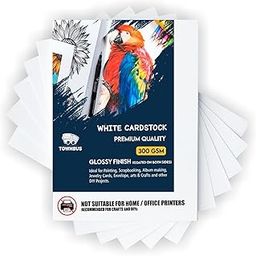 TOWNBUS - 50 Nos of Glossy White Cardstock Paper | For Arts & Crafts, Greeting Cards, Jewel Cards, Posters, Scrapbookings and DIY Projects-picture-17