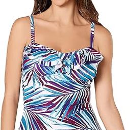 Island Escape Laguna Tahiti Printed Bandini Ruffled Tankini Top-image-12