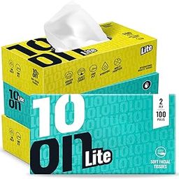 10on Lite, 2 Ply Napkin, Soft Facial Tissues, Highly Absorbent Natural Virgin Paper, Pack of 4 Box(100pulls x 4 box =Total 400 Pulls)-3