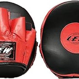 LEW Pre Curved Boxing/Kick Boxing Cuban Genuine Leather Focus Pad (Black & Red)-image-56