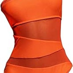 Women Swimsuit Beachwear Padded Cup 1 Piece Bikini for Holiday Surfing Beach XL Orange-image-56