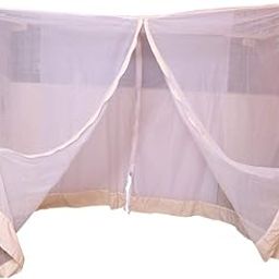 WonderNet Desi Mosquito Net for Double Bed | King Size Premium Strong and Durable I Pop-up Format Polycotton Strong Net Cream Color-30