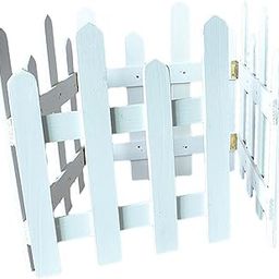 Picket Fence Decorative Sturdy Wooden Garden Fence for Garden Yard Pool Lawn White Height 35cm-image-11