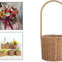 TRENDIVIBE Hand Basket Decor with Handle Storage Case Gift Basket for Home Display Lawn 15x15x32cm-image-7