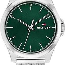Quartz Green Dial Stainless Steel Strap Watch for Men-image-8