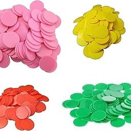 morel Plastic Plain Token Coin, Chips for Board Games, Round Shape Plastic Plain Token (100 Coin Each pkt) Total 400 Coins-image-22