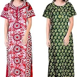Women Printed Cotton NightyCOMBONT2559 XXL Multicolour-image-84