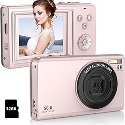 Twylyte 56MP 4K Digital Camera, Compact Point & Shoot with 16x Zoom, Pink, Anti-Shake, 32GB Card-picture-17