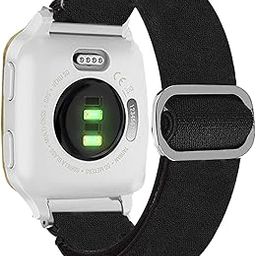 Compatible with Garmin Venu Sq Bands, YOUkei Stretch Elastics Adjustable Replacement Strap Accessories Compatible with Garmin Venu Sq (Black)-image-44