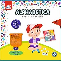 Skaleups Alphabetica 4 in 1 English Activity Box, Alphabets with Puzzle Cards, Wooden Boards, Coloring Book with Crayons, Educational Toys/Gifts for 3-5 Years Kids-11