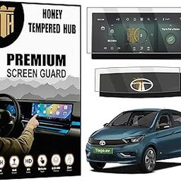 Screen Guard For ( TATA TIAGO EV 2025 ) XZ+ Tech LUX / 10.25 Inch Infotainment (Thin Bezels) + Steering Protector / Anti Scratch /TataTiago Car Digital Display Accessories [Not Tempered Glass]-18