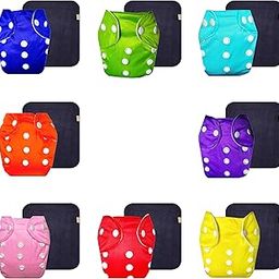 Dumbledo Lite Cloth Diaper with Black Insert (Pack of 8) | Soft & Gentle | Reusable & Washable | Adjustable Snaps | Perfect for Indian Summers | 3 Months – 2 Years | Unisex Baby-picture-32