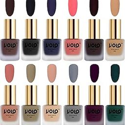 Volo Velvet Dull Matte Bold Colors Nail Polish Combo in Wholesale Rate(Chocolate Brown, Black, Russian Navy Blue, Dark Peach, Dark Wine, Skin Nude, Light Peach 96 ml) Pack of 12-image-87