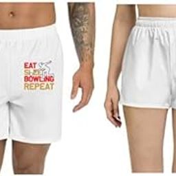 Unisex Regular fit 'Bowling | Eat Sleep Copy 5' Polyester Shorts [Size S/28In to XL/40In]-picture-54