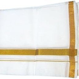 Mens Dhoti Cotton 2 Mtrs Fancy Border Dhothi/Vesti/Mundu White Colour Pack of 1-image-5