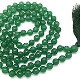 KESAR ZEMS Green Jade Stone Prayer Mala -8 MM 108+1 Beads Jaap mala for Meditation with Certificate (45 x 2 x 1 cm) Green.-image-30